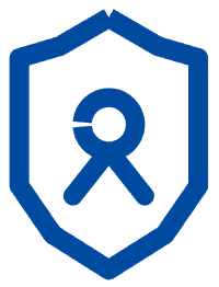 icono escudo con lazo de cancer